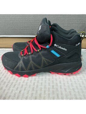 Columbia Women's Hiking Boots Black/Red Size 11 Waterproof Durable Lightweight